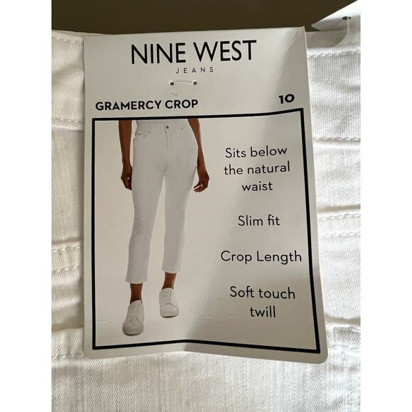 Nine West Gramercy Crop Jeans Women’s 10 Bright White - Picture 1 of 8